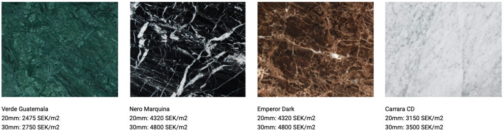 marmor och granit stenskivor