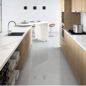 Calacatta Nuvo - lyxig kvartskomposit från Caesarstone i köket