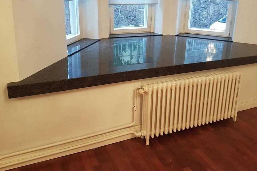 Steel Grey granit fönsterbänkar